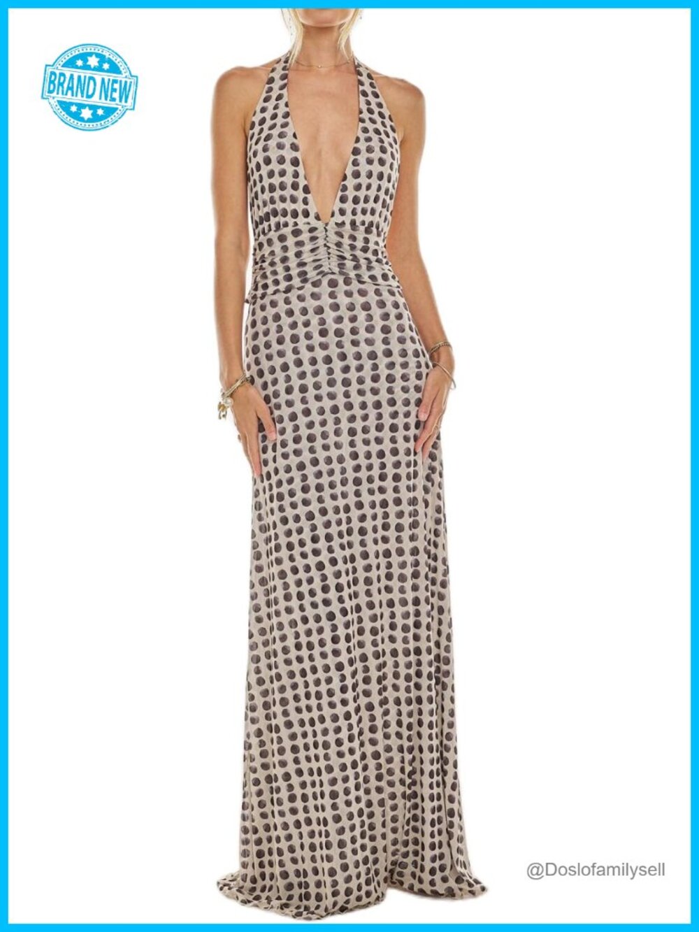 Floral Print Spaghetti Strap Maxi Bodycon Dress Backless Beach Vacation Sundress